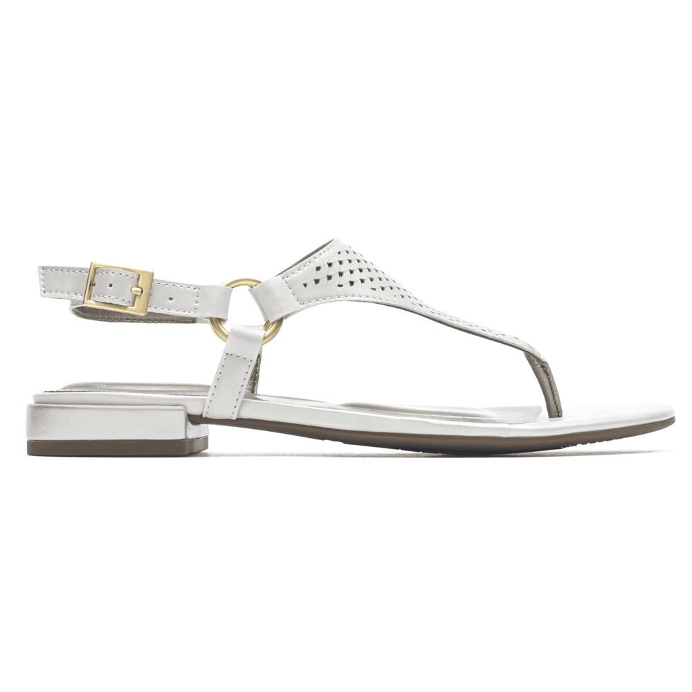 Rockport Women's Total Motion Zosia Thong Sandals - White - USA (5278GKXWC)